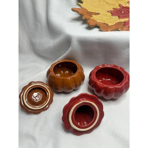 Chris Madden Harvest Fall Autumn Leaves Serveware - Picture 2 of 9